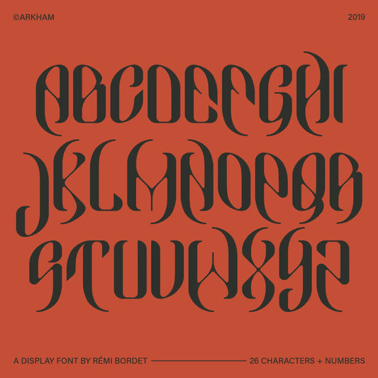 Arkham Display Font - foxrockettstudio