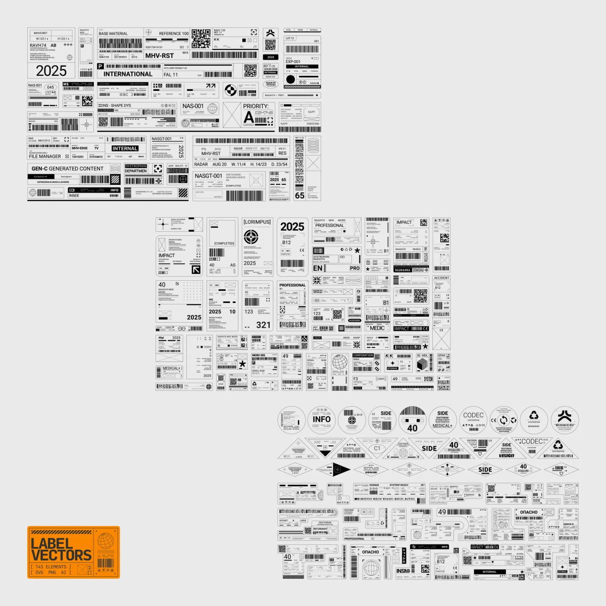 Label Vectors - foxrockettstudio