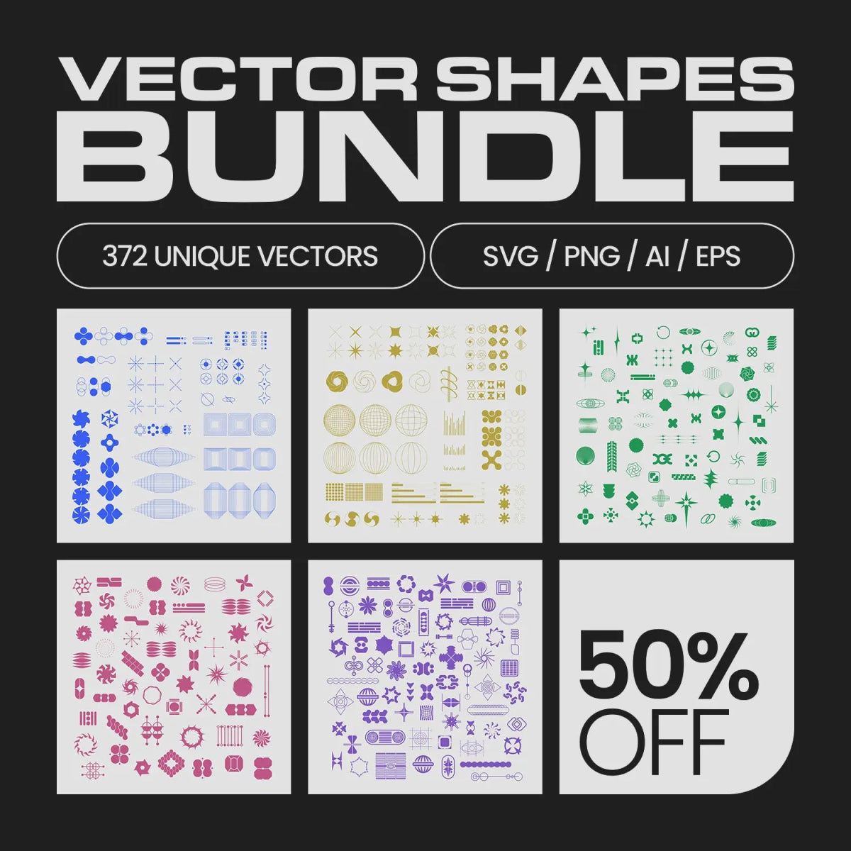 Vector Shapes Bundle – 50% Off - foxrockettstudio
