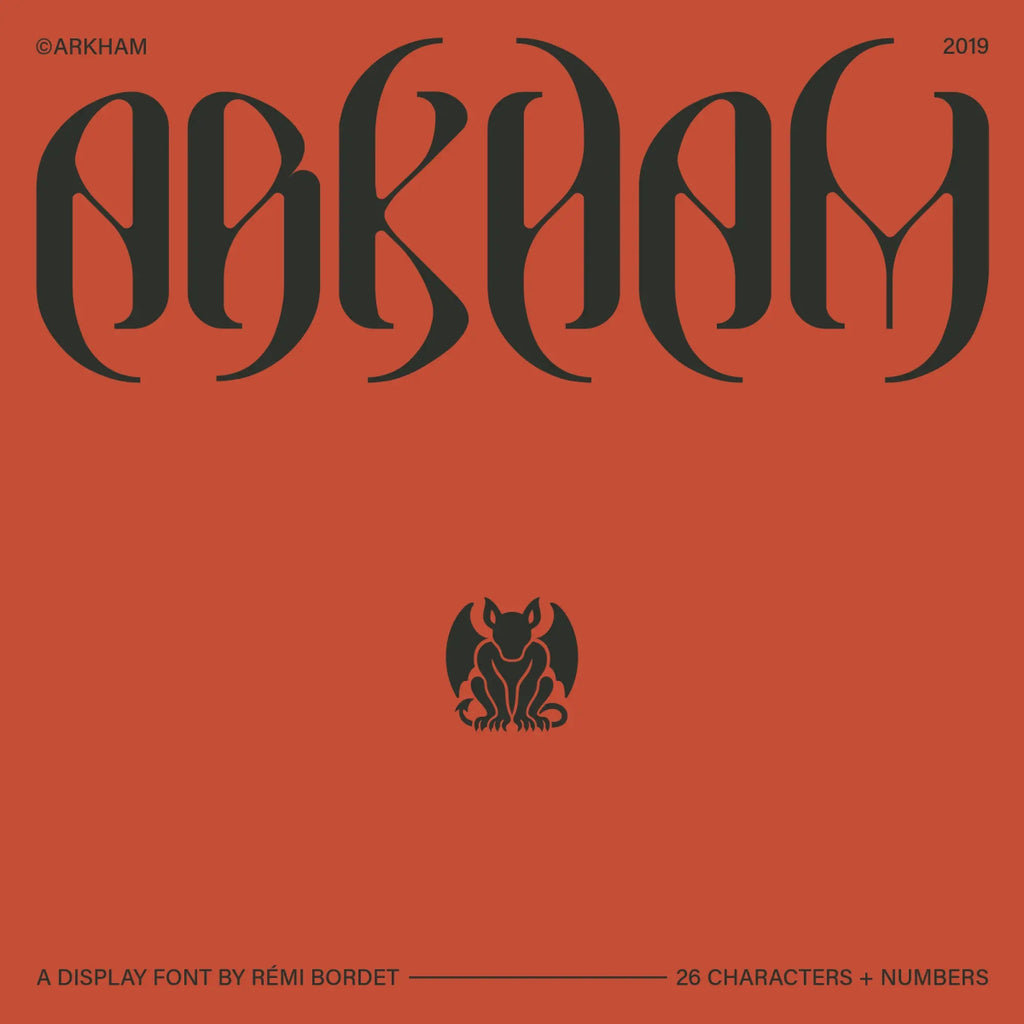 Arkham Display Font - foxrockettstudio