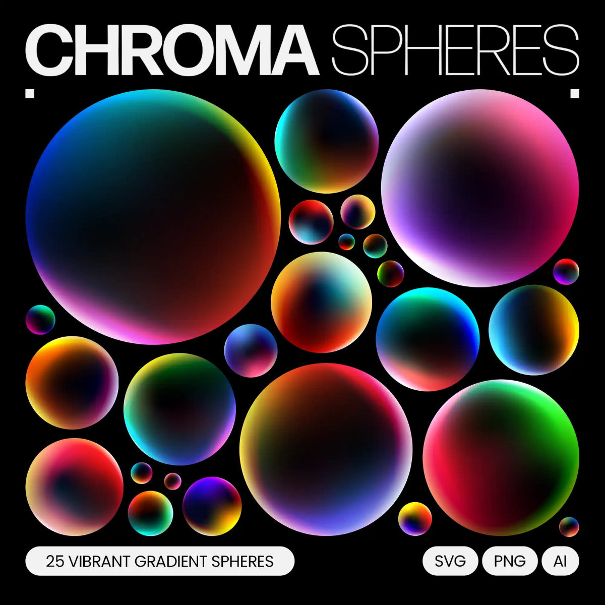 Chroma Spheres - Gradient Orbs - foxrockettstudio