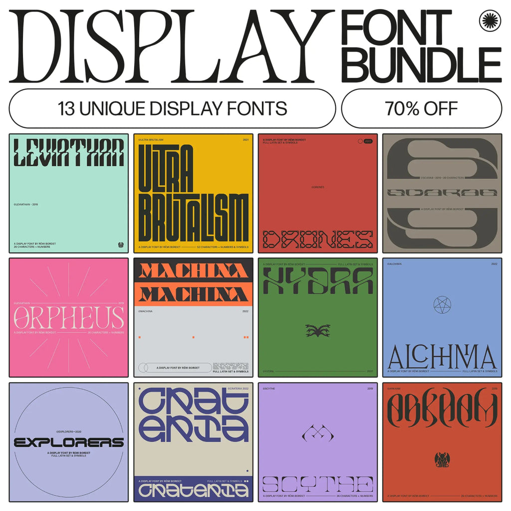 Complete Display Font Collection by Rémi Bordet - foxrockettstudio