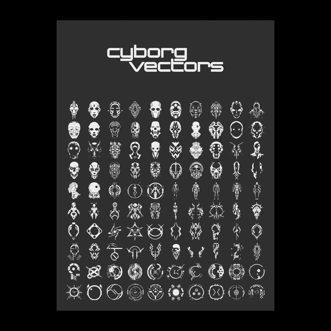 Vector Cyborg Cyborg Vectors – Sci-fi Robotic Elements & Icons – foxrockettstudio