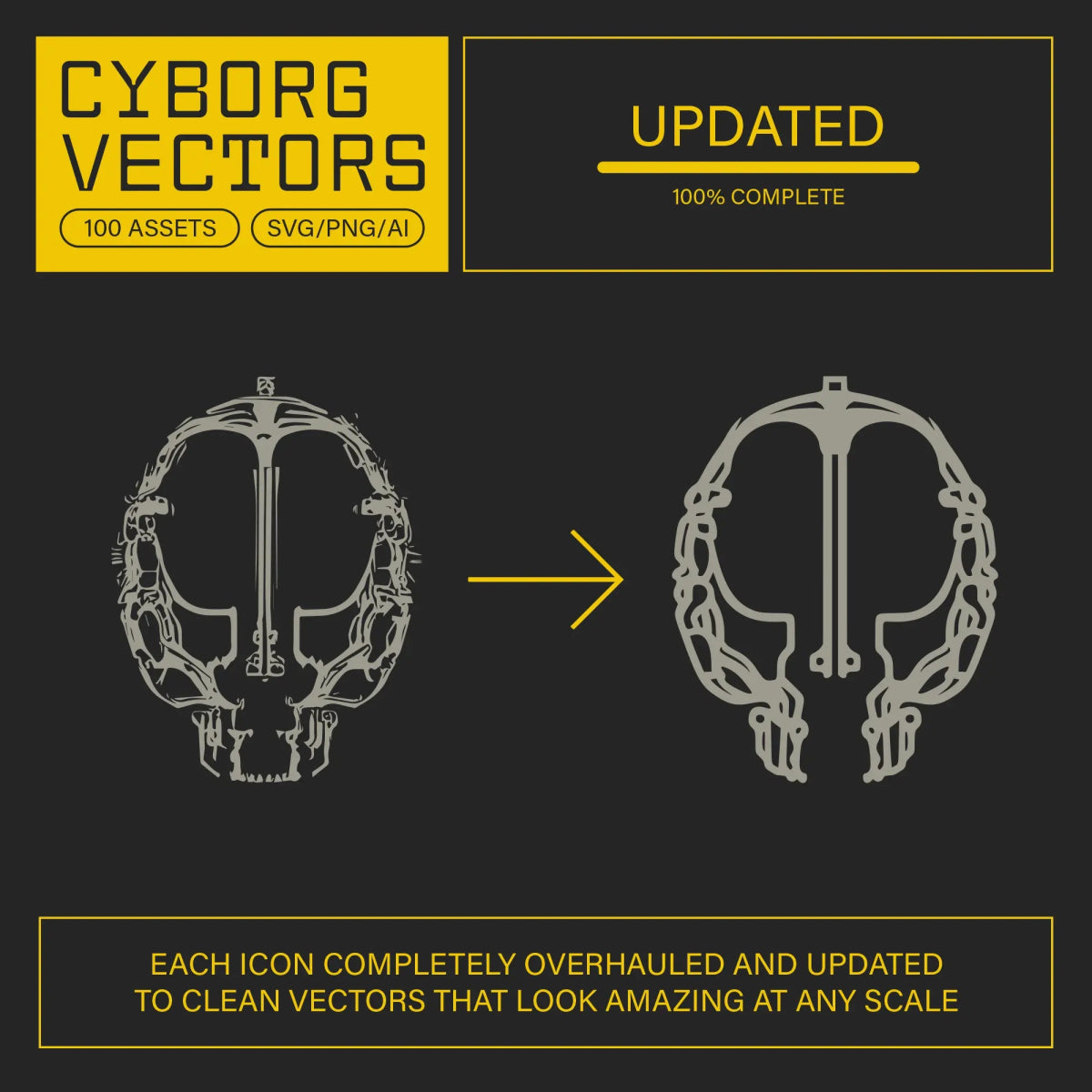 Cyborg Vectors – Sci - fi Robotic Elements & Icons - foxrockettstudio