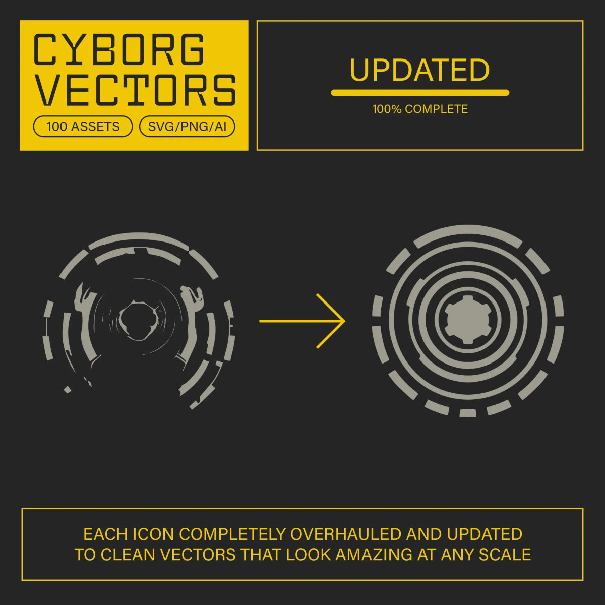 Cyborg Vectors – Sci - fi Robotic Elements & Icons - foxrockettstudio