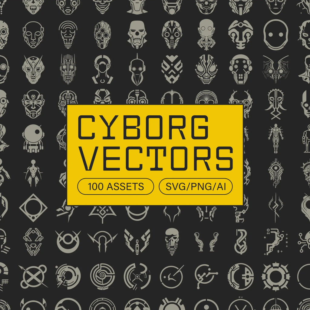 Cyborg Vectors – Sci - fi Robotic Elements & Icons - foxrockettstudio