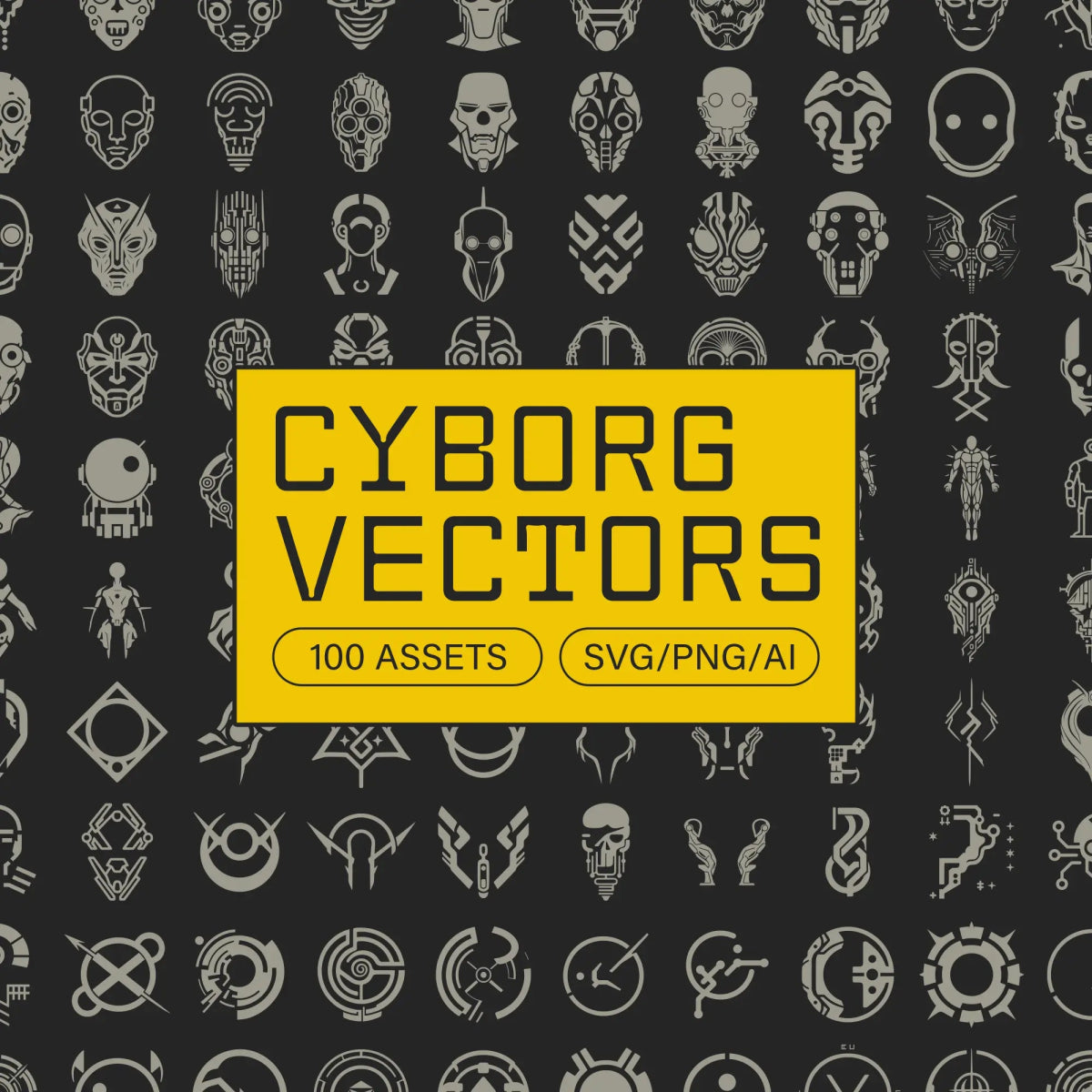 Cyborg Vectors – Sci - fi Robotic Elements & Icons - foxrockettstudio