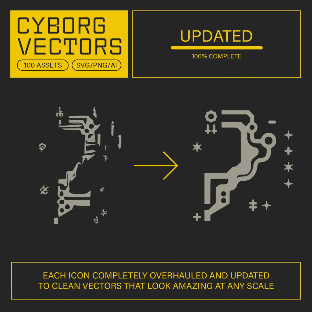 Cyborg Vectors – Sci - fi Robotic Elements & Icons - foxrockettstudio