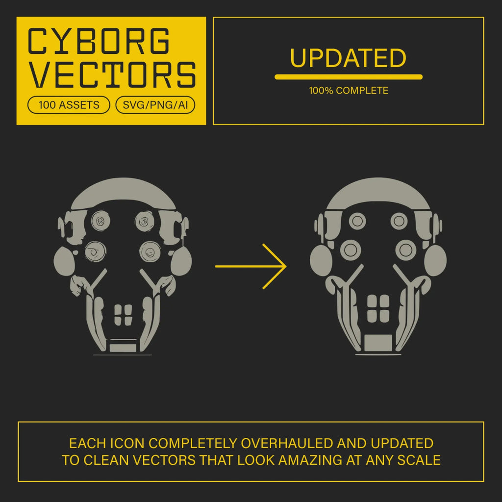 Cyborg Vectors – Sci - fi Robotic Elements & Icons - foxrockettstudio
