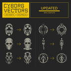 Cyborg Vectors – Sci - fi Robotic Elements & Icons - foxrockettstudio