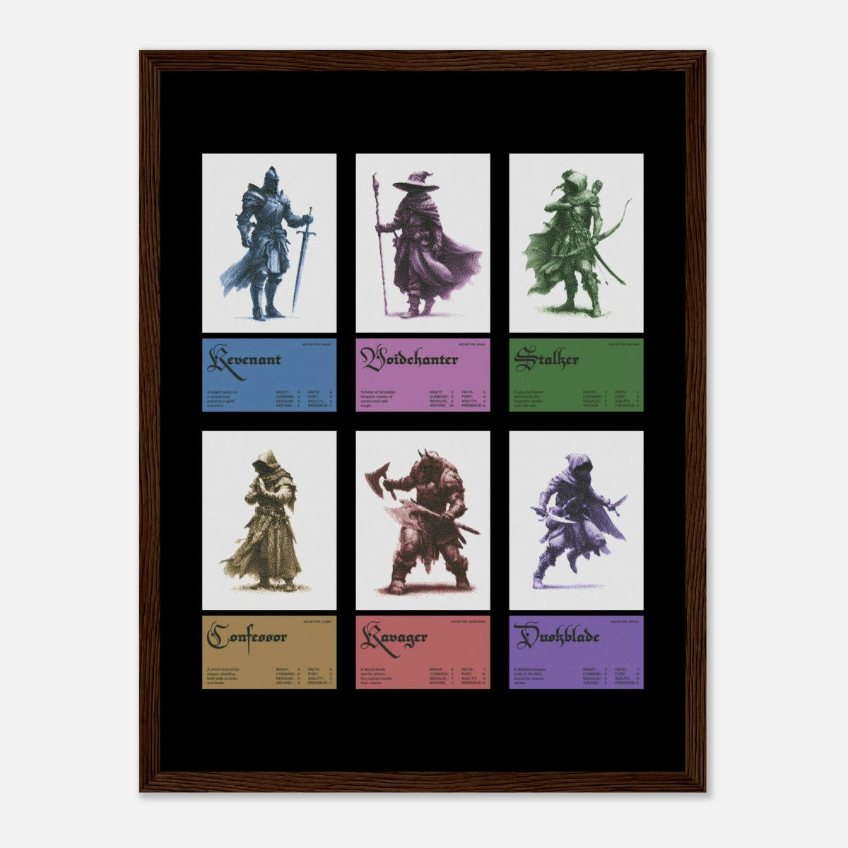 Dark Fantasy Cards - Art Print - foxrockettstudio