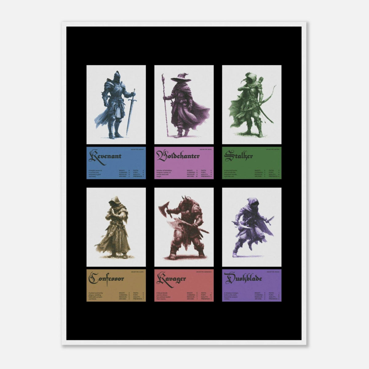 Dark Fantasy Cards - Art Print - foxrockettstudio