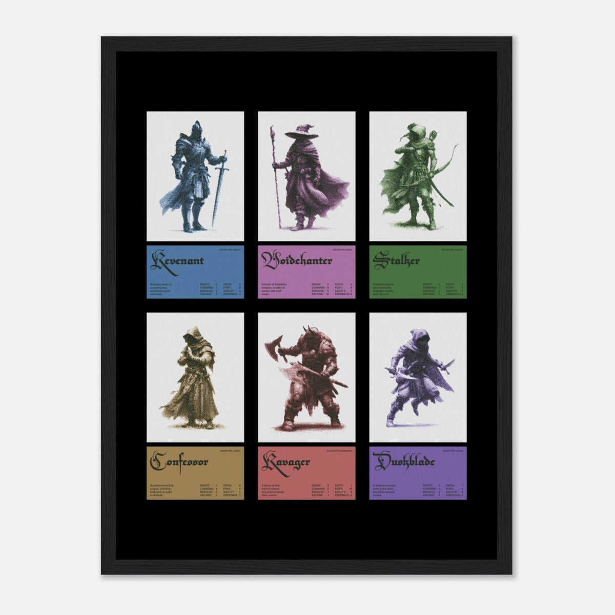 Dark Fantasy Cards - Art Print - foxrockettstudio