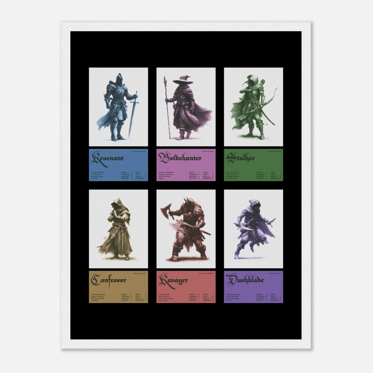 Dark Fantasy Cards - Art Print - foxrockettstudio