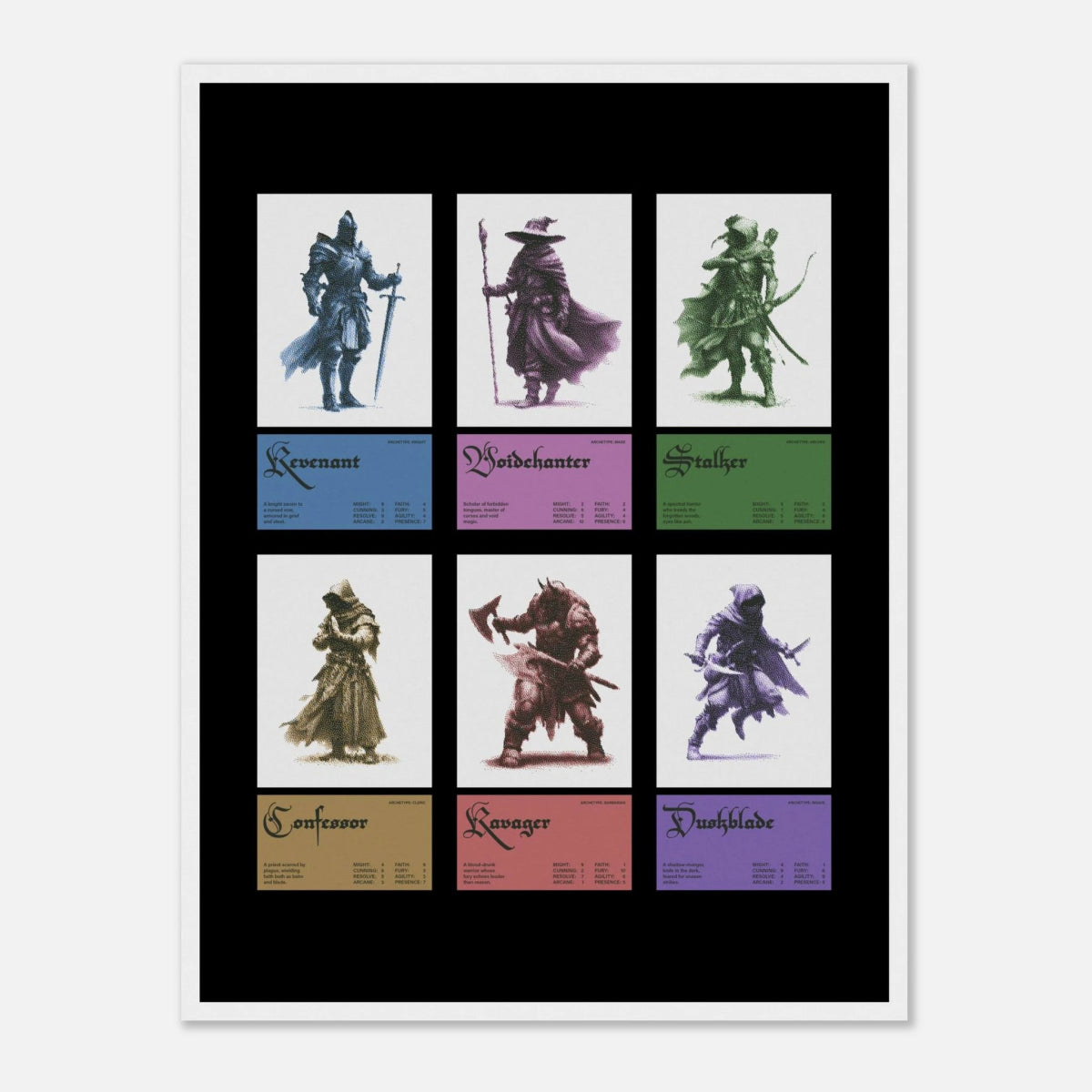 Dark Fantasy Cards - Art Print - foxrockettstudio