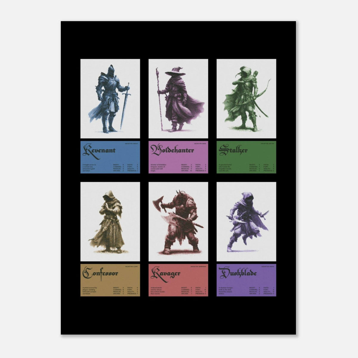 Dark Fantasy Cards - Art Print - foxrockettstudio