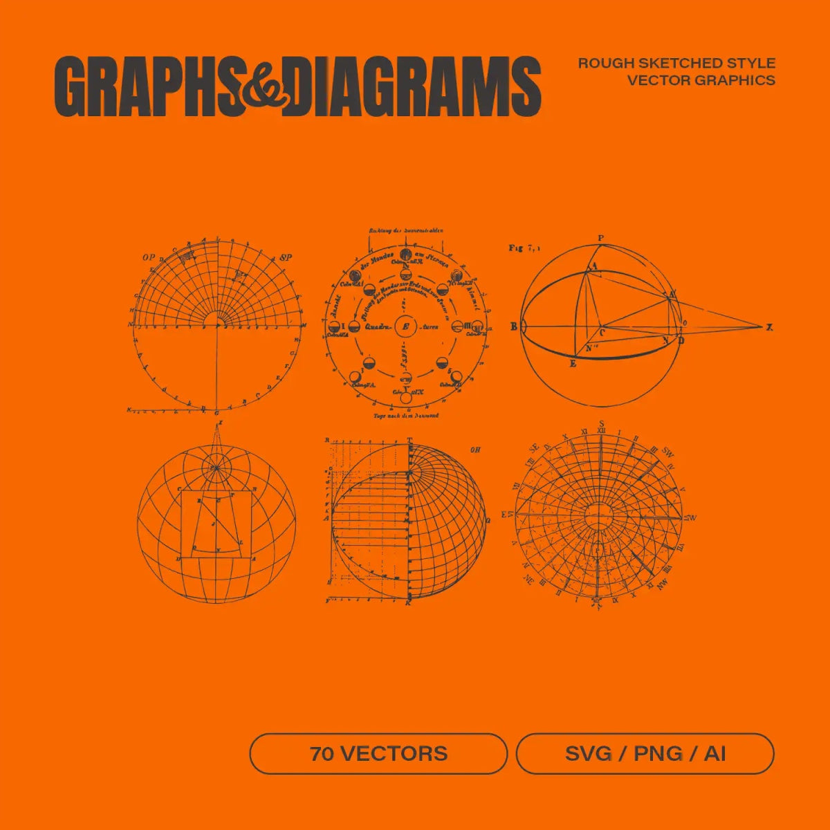 Graphs & Diagrams Vector Pack - foxrockettstudio