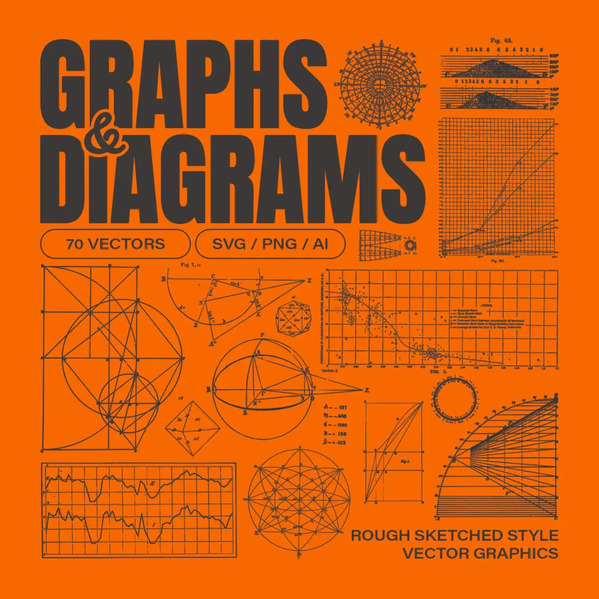 Graphs & Diagrams Vector Pack - foxrockettstudio