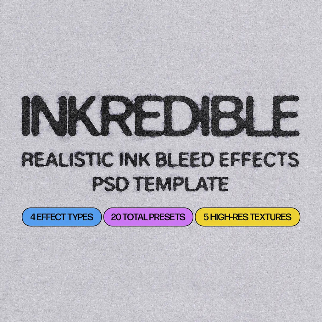 INKREDIBLE® - Ink Bleed Effects Photoshop Template - foxrockettstudio