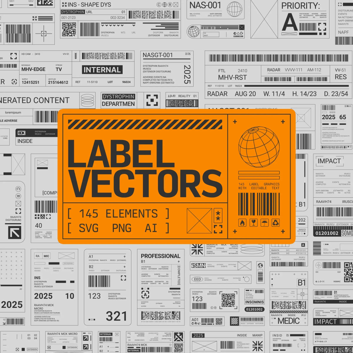 Label Vectors - foxrockettstudio