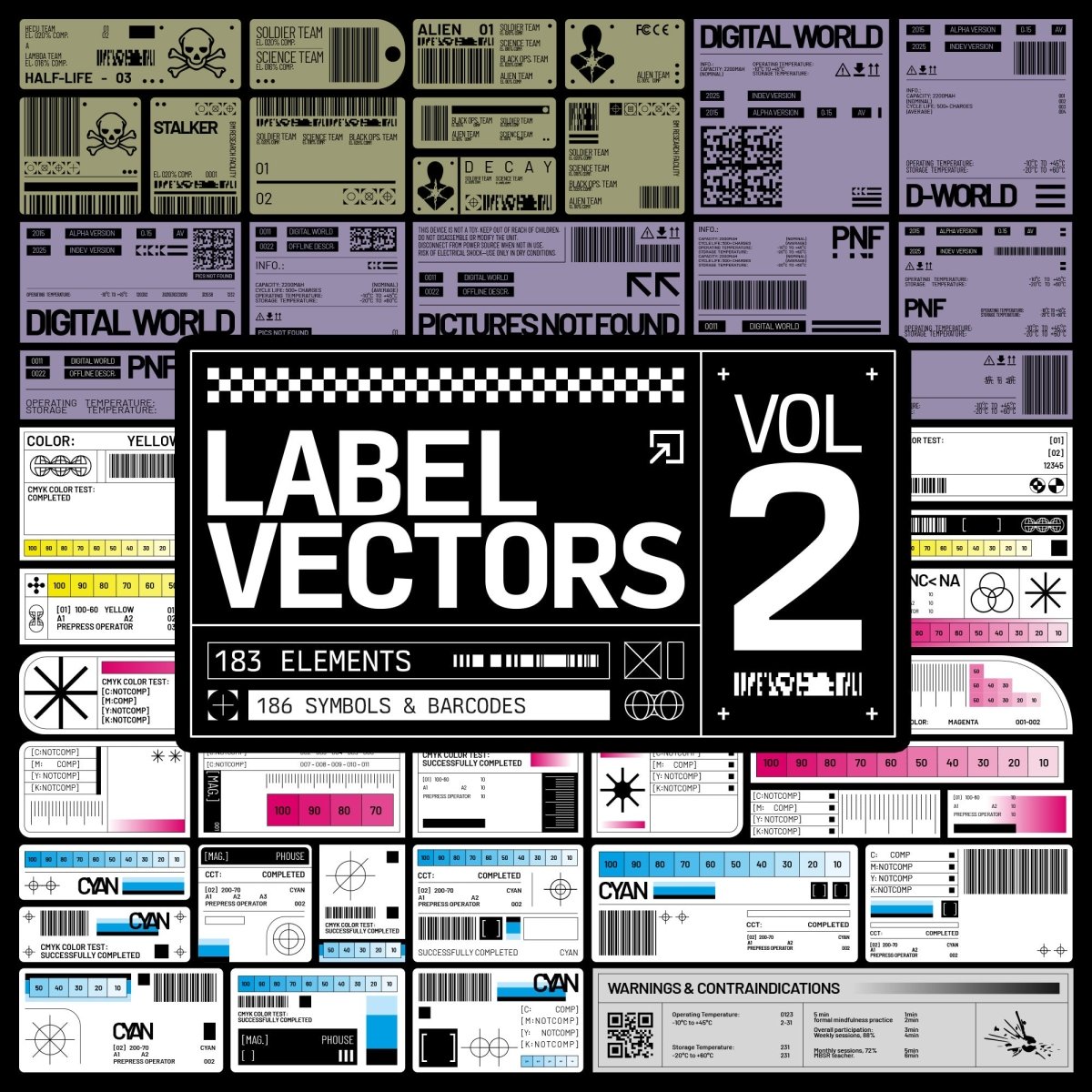 Vector Graphics Label Label Vectors Vol.2 – Fox Rockett Studio