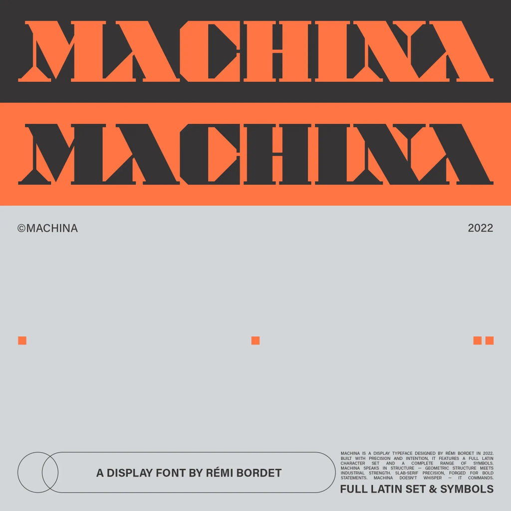 Machina Display Font - foxrockettstudio