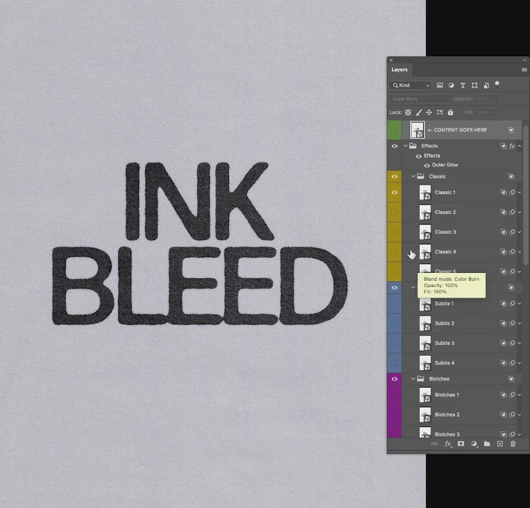 INKREDIBLE® - Ink Bleed Effects Photoshop Template