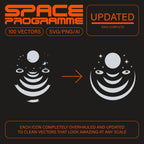 Space Programme Vectors – Sci - fi / Astronomy Themed Icons - foxrockettstudio