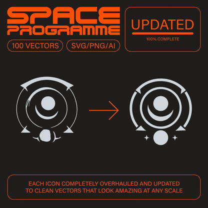 Space Programme Vectors – Sci - fi / Astronomy Themed Icons - foxrockettstudio