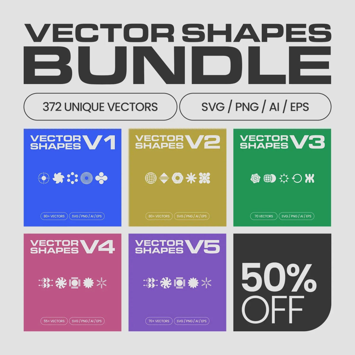 Vector Shapes Bundle – 50% Off - foxrockettstudio